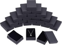 Nbeads Schmuckbox 60 StüCk Karton Schmuckverpackung Rechteck Schwarz