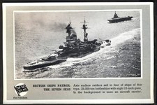 WW2 Postcard: British Ships Patrol the Seven Seas. Free UK p&p