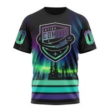 Personalized Utica Comets Special Design With Northern Lights Design Hockey Fans