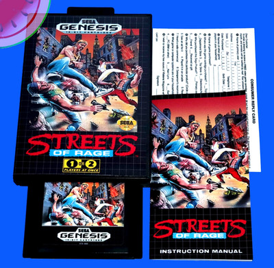 TESTED Sega GENESIS Cartridge STREETS OF RAGE 1 Completed with NEW Box & Manual
