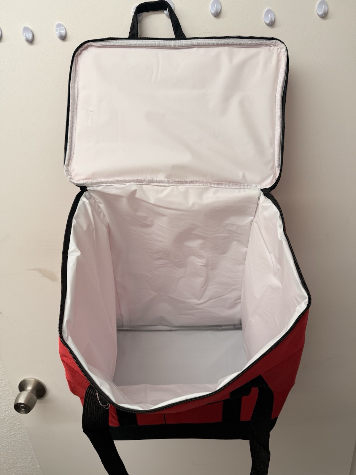 New  50-Can Thermal Insulated Soft Sided Cooler Tote Bag - Red