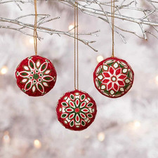 Quilled Ornaments  Berry Red Set of 3
