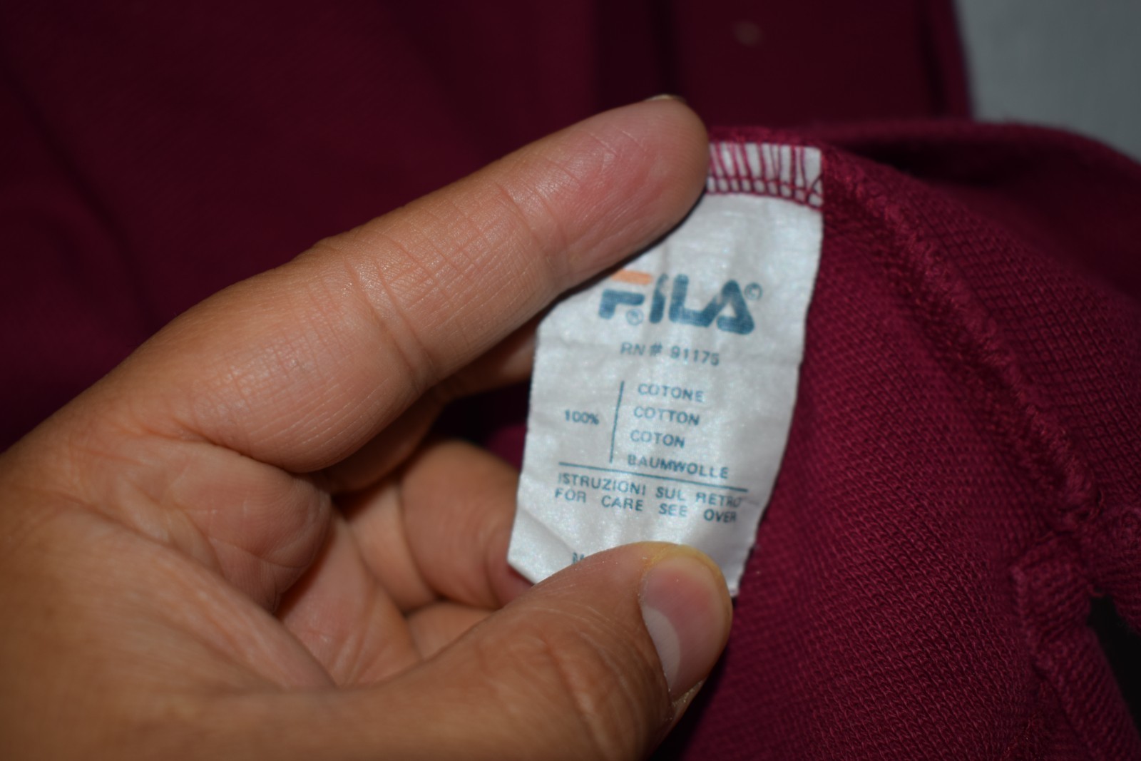 Vintage Fila Long Sleeve Polo Shirt - Burgundy / Maroon image 8