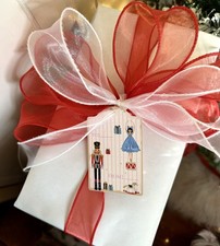 14 Yards White Christmas Ribbon Organza Ribbon With Rolled Edges  BRAND NEW