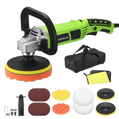 Buffer Polisher, 1600W 6 Inch/7 Inch Rotary Car Buffer Polisher Wax, 7 Variab...