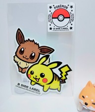 Pikachu Eevee Pokemon Sticker B-SIDE LABEL Pokemon Center NEW