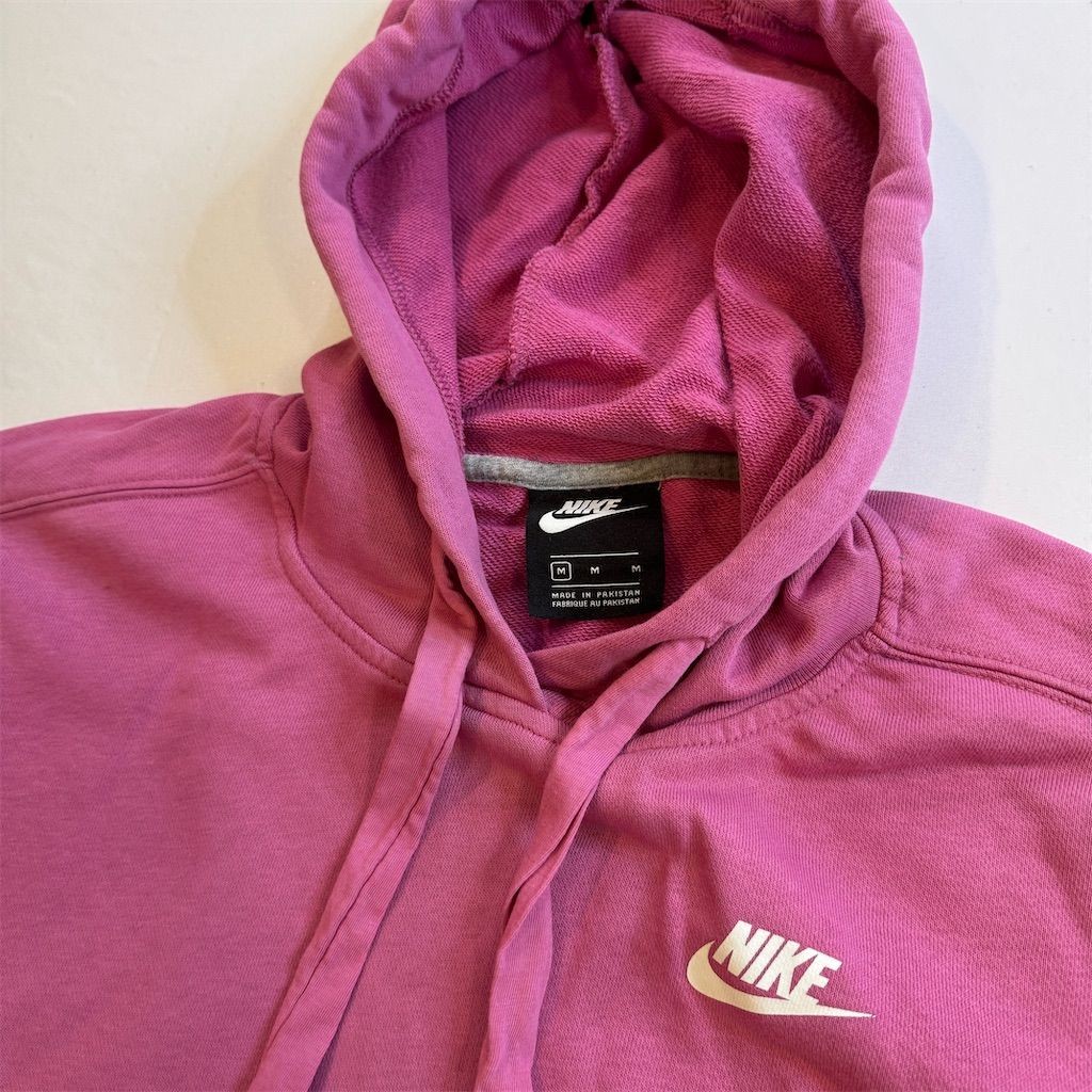 Nike Club Fleece Pullover Hoodie Pink Unisex Size M Long Sleeve