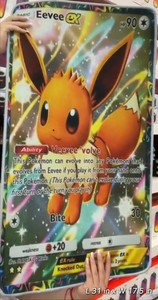 POKEMON CARD EEVEE Custom Flat/Not Fluffy Detailed Area Rug