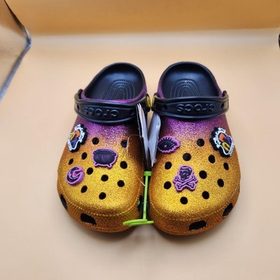 Crocs Classic Disney Hocus Pocus Clog Shoes Womens Size 7 Glitter Ombre Charms