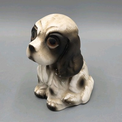 Vtg MCM Japan Ceramic Cocker Spaniel Dog Figurine Kitsch Big Expressive Eyes 3.5