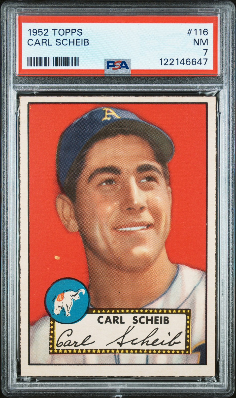 1952 Topps #116 Carl Scheib PSA 7 Near Mint!!