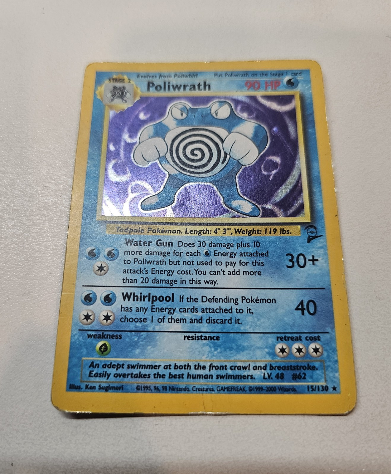 Poliwrath #15 2000 Pokémon Base Set 2 Holo Rare