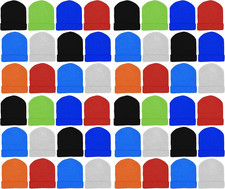 48 Pack Kids Winter Beanies - Cozy Hats for Boys  Girls for School  Play