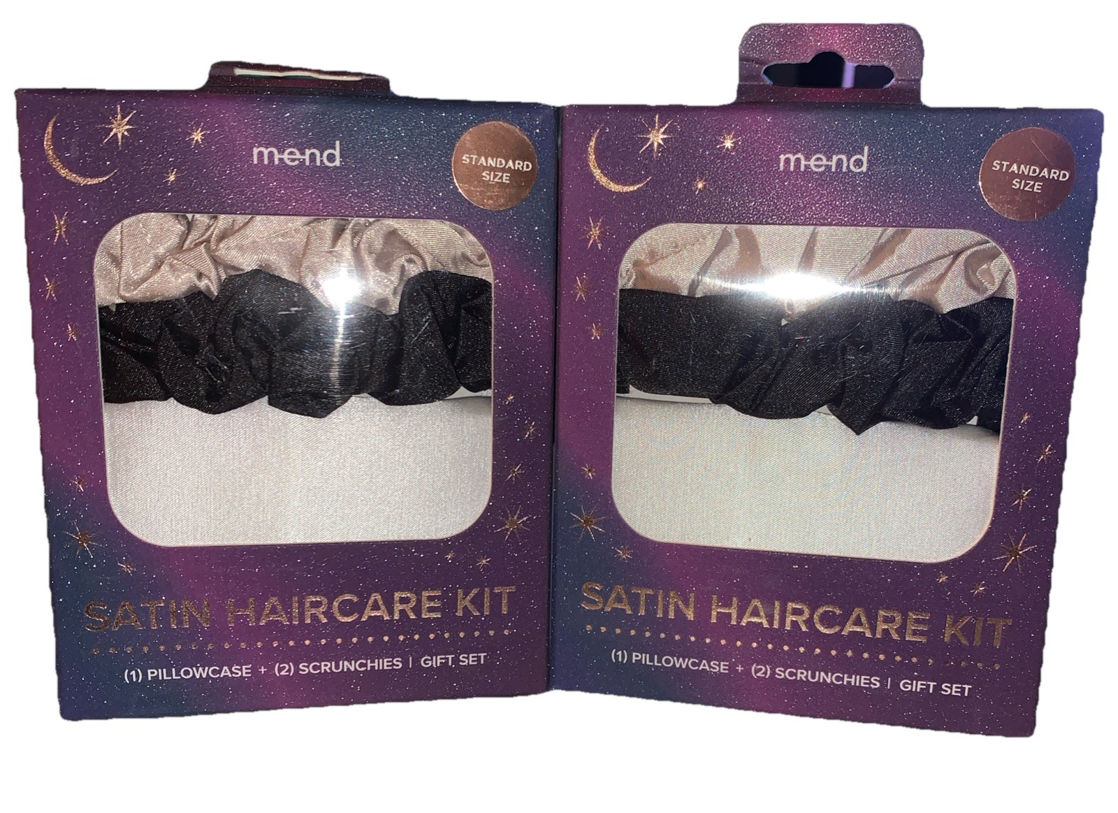 Mend Satin Haircare Kit Pillowcase & Scrunchies Standard Size