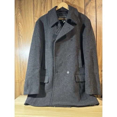 Banana Republic Men Size M Wool PeaCoat Jacket Double Breasted~Good Condition! - product listing photo