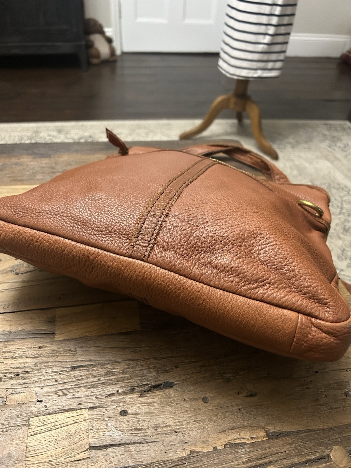 Fossil Erin Large Brown Leather Handbag Foldover Tote Crossbody Messenger Boho image 7
