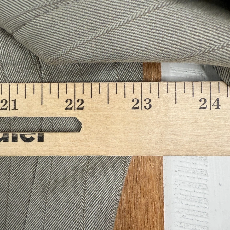 Daniel Hechter Suit Mens 44S Tan Pinstripe 3 Button 100% Wool Pants 38x28 Taupe - Image 3 of 4