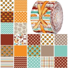 40 Pcs Fall Fabric Autumn Jelly Fabric for Quilting Patchwork Roll Colorful T...