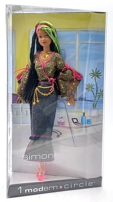 2003 Modern Circle Simone Make-Up Artist Barbie Puppe / Mattel B4473, NrfB