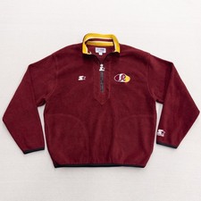 Vintage 90s Starter Washington Redskins Quarter Zip Fleece Pullover Large NFL