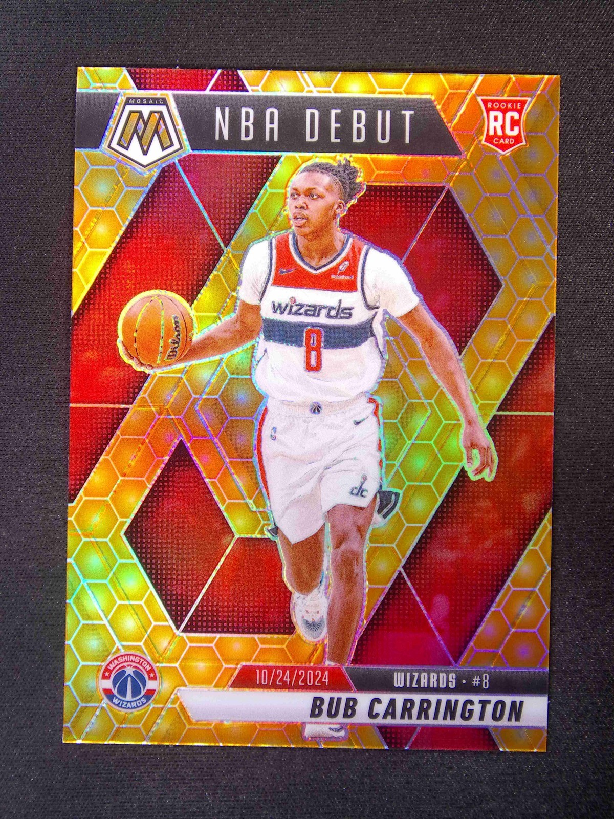 2024-25 Panini Mosaic Bub Carrington #259 RC Rookie Debut Honeycomb Case Hit SSP