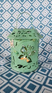 BUTTERFLY GARDEN COLLECTION PIERCED TIN LANTERN-AVON