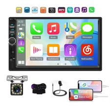 Double Din Apple Carplay Android Auto Car Stereo Radio Bluetooth 7" Touch Screen