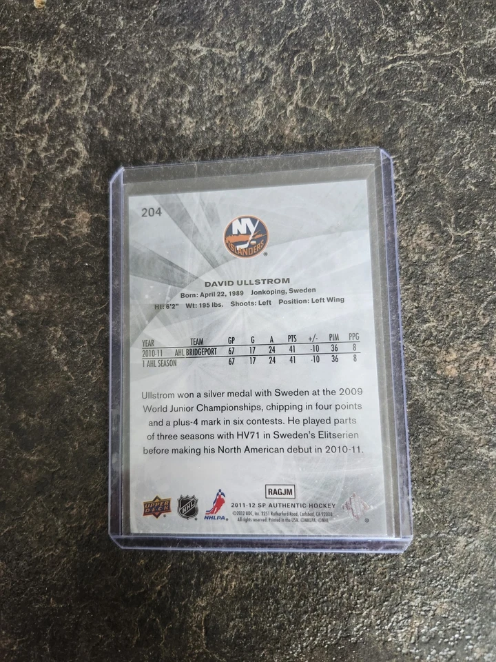2011-12 SP Authentic Future Watch 571/999 David Ullstrom Rookie Card# 204 - Image 2 of 2