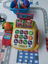VTech My 1st Cash Register with shopping basket and 10 play food items