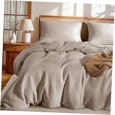 100 France Duvet Cover Set Size 3 Pcs Natural Flax Comforter Queen Linen
