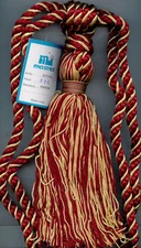 BURGUNDY CHAMPAGNE TIEBACK 33" CORD 10" TASSEL LOT OF 2 