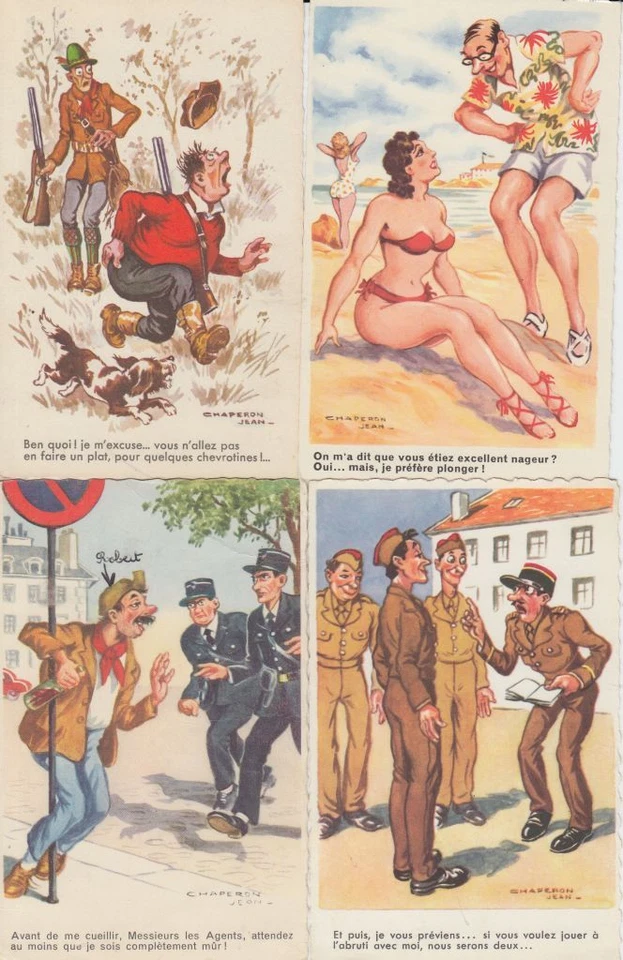CHAPERON JEAN Humor Comic French Artist 25 Postcards Mostly Pre-1960 (L5097) - Photo 4/4