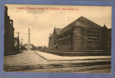 Postcard Howard's Memorial Lee Monument New Orleans Louisiana LA Posted 1907