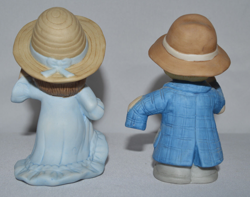 Vintage Enesco Country Cousins Girl & Boy Playing Dress Up 1984 - Picture 3 of 5