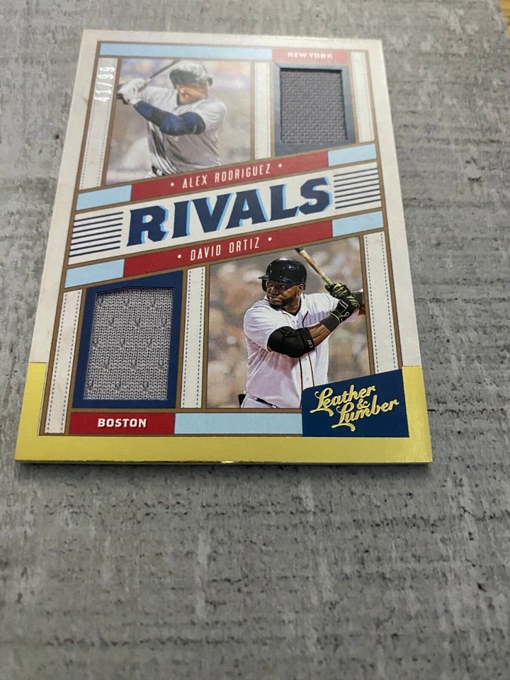 2019 Leather & Lumber Alex Rodriguez David Ortiz Rivals Jersey #41/99 note nick - Image 3 of 3