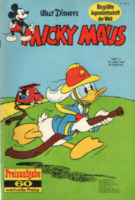 Micky Maus 1967 nr 11  MMK zeitung+Gutschein Z1 ab 5 auktionen portofrei