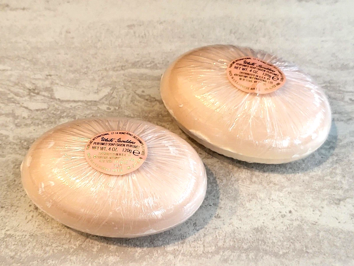 2X Vintage Evyan White Shoulders Perfumed Soap Bar 4 oz New Sealed