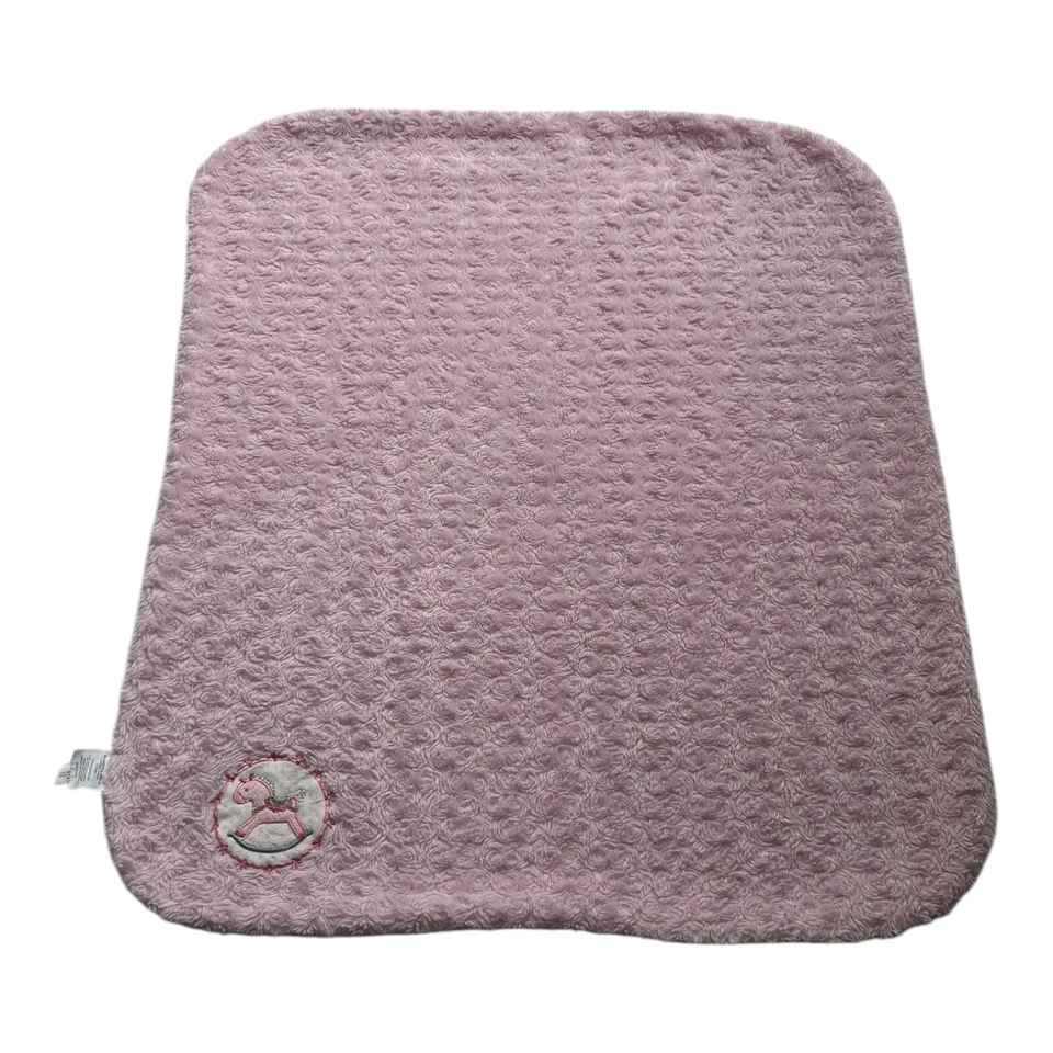 Blankets & Beyond Soft Pink Plush Rocking Horse Baby Blanket Security Lovey Crib - Image 2 of 4