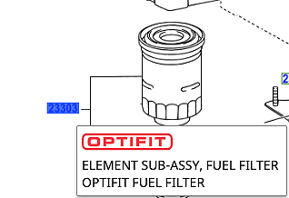 Genuine Toyota Landcruiser 120 Fuel Filter KDJ120 Diesel Engine