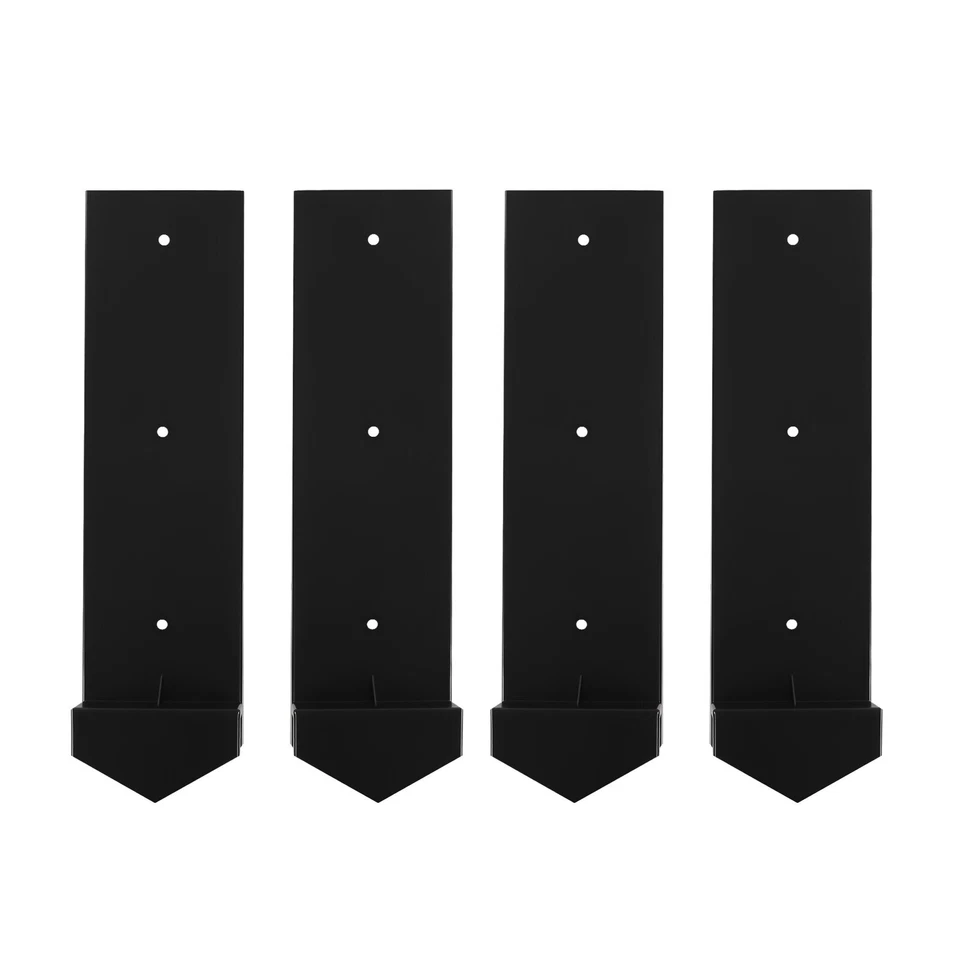 Reparación de poste de 4 piezas anclaje negro doble soporte soporte soporte de poste de valla repuesto Foto 3 de 4