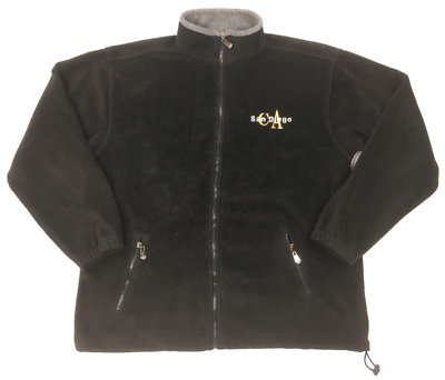 #ad GoGo Sports Jacket Men#x27;s Extra Large Black San Diego CA Fleece Full Zip Y2K VTG $3.99