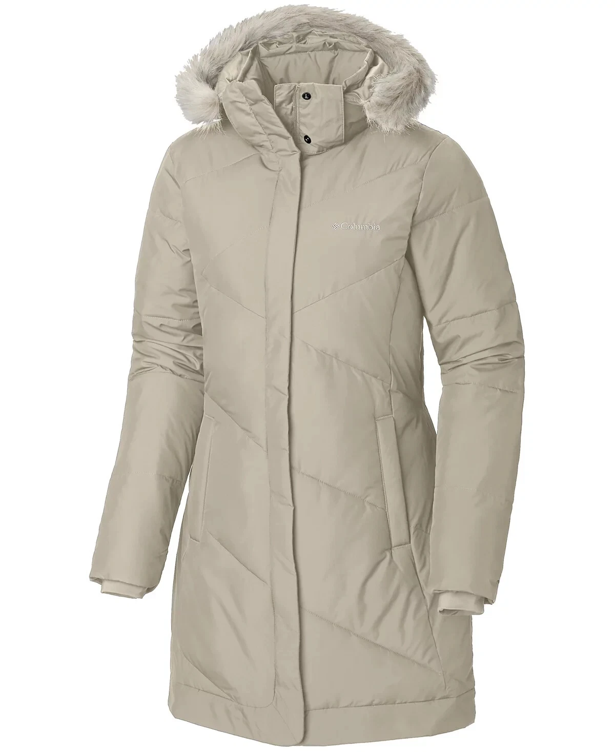 Columbia Snow Eclipse™ Faux-Fur Hood Coat Light Bisque Size Large