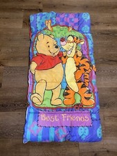 Vintage 90s Disney Winnie the Pooh Best Friends Tigger Sleeping Bag 30  x57  