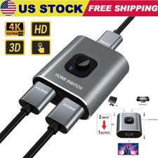 Bi-Directional 4K HDMI 2.0 Cable Switcher Splitter HUB 2 in 1 out  1 in 2 out