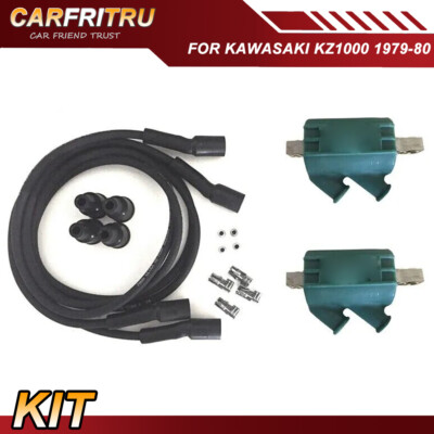 For Kawasaki KZ1000 1979-80 Ignition Coils 3 ohm Dual Output DC1-1 Wires DW-200