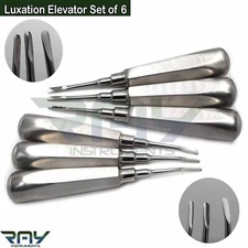 Set of 6 Luxation Root Elevator Dental Oral Surgery Tooth Extraction Instruments