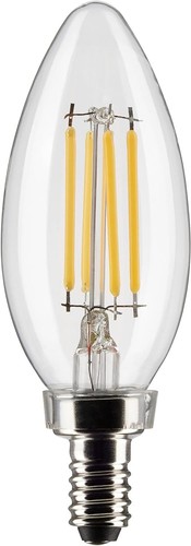 Satco S21264 4 Watt Vintage Edison Dimmable B11 Candelabra (E12) LED Bulb, PK 24 - 第 1/8 張圖片