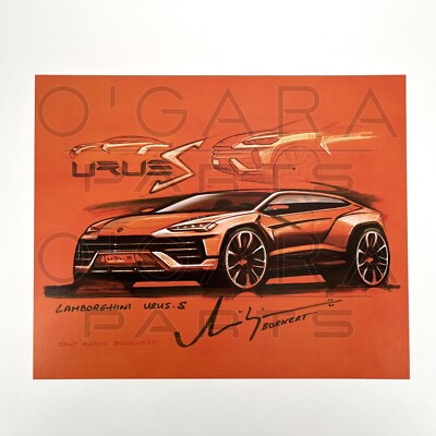 ORIGINAL Lamborghini Artwork Sketch Urus S