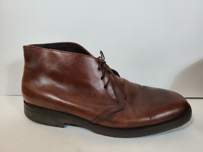 Lands End Chukka Boots Mens Brown Size 10 Pebble Leather Lace Up Business Casual Land main image 2