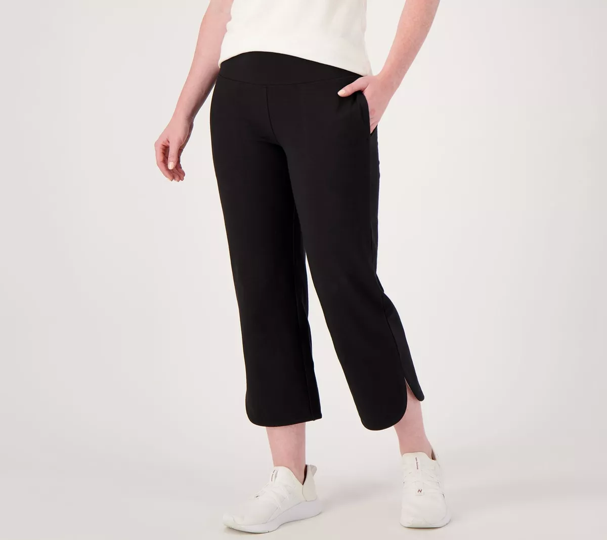 Women with Control Petite Cotton Jersey Tulip Pants Black XS New